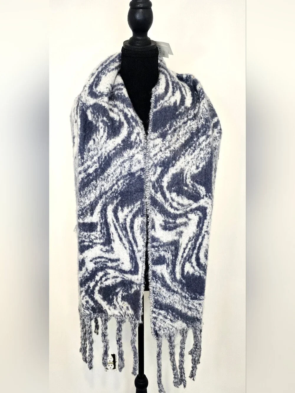 A New Day Marbled Scarf Wrap Shawl Fringe Blanket Winter Boho Soft Cozy Gift